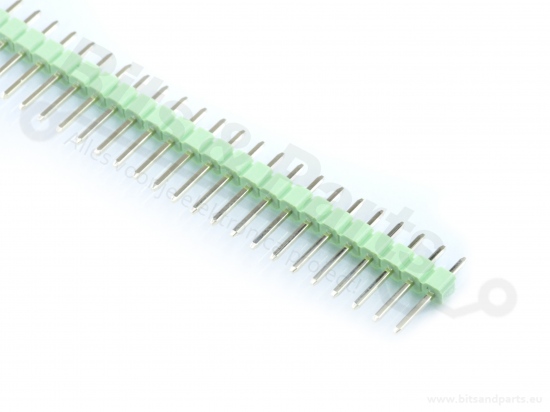 Header pins male 40 pins metal straight green